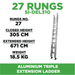 Aluminium Triple Extension Ladder SI-DEL310 ALUCLASS - ALUCLASS MY