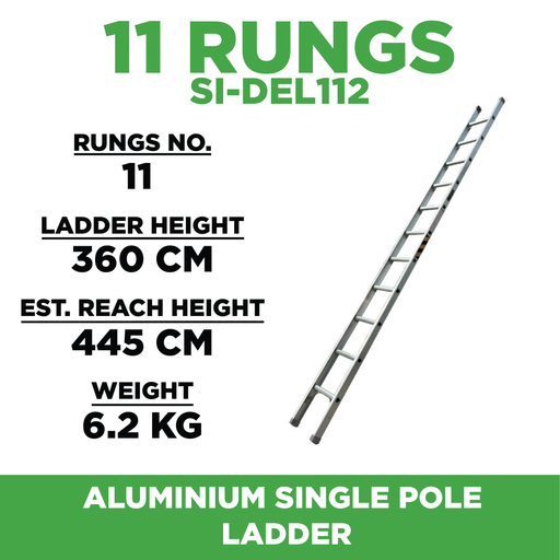 Aluminium Single Pole Ladder SI-DEL112 ALUCLASS - ALUCLASS MY