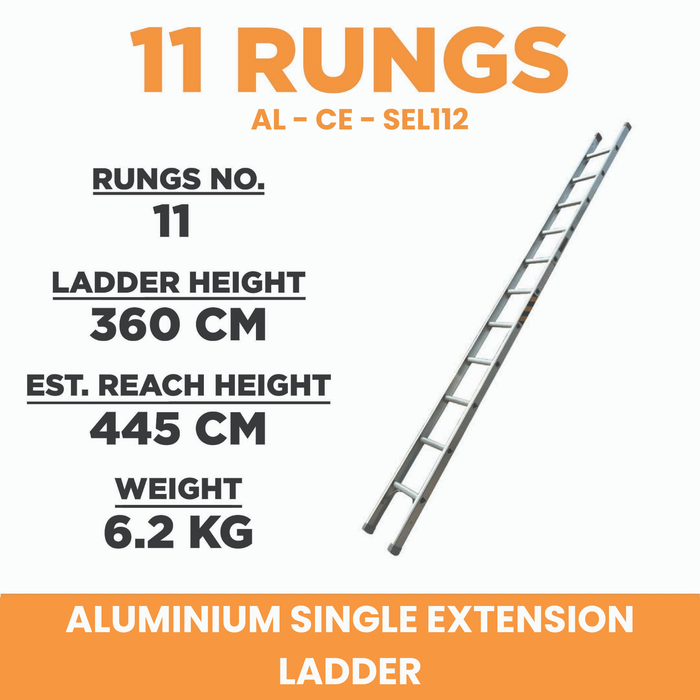 ✨READY STOCK✨Aluclass Single Extension Ladder (12 Steps) AL-CE-SEL112 ALUCLASS