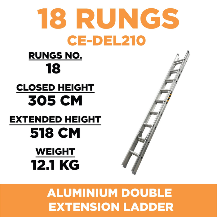 ✨READY STOCK✨Aluclass Double Extension Ladder (10 Steps) AL-CE-DEL210 ALUCLASS