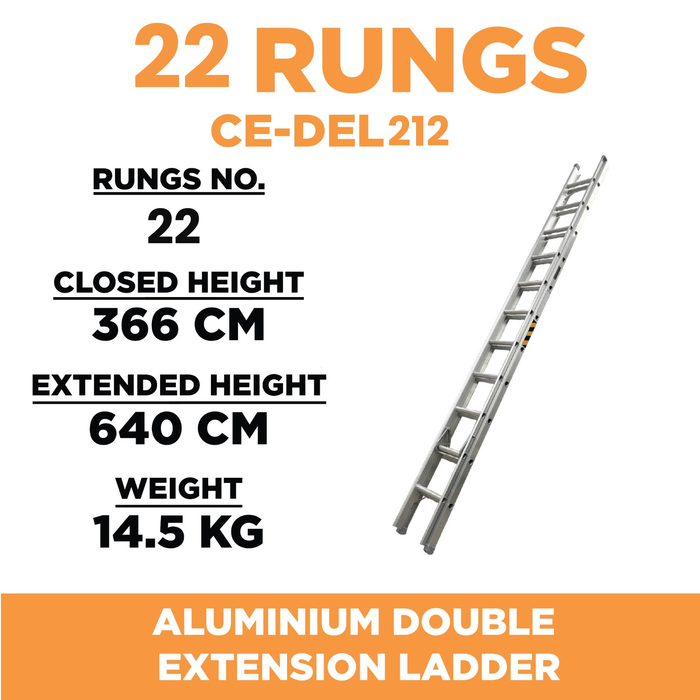✨READY STOCK✨Aluclass Double Extension Ladder (12 Steps) AL-CE-DEL212 ALUCLASS