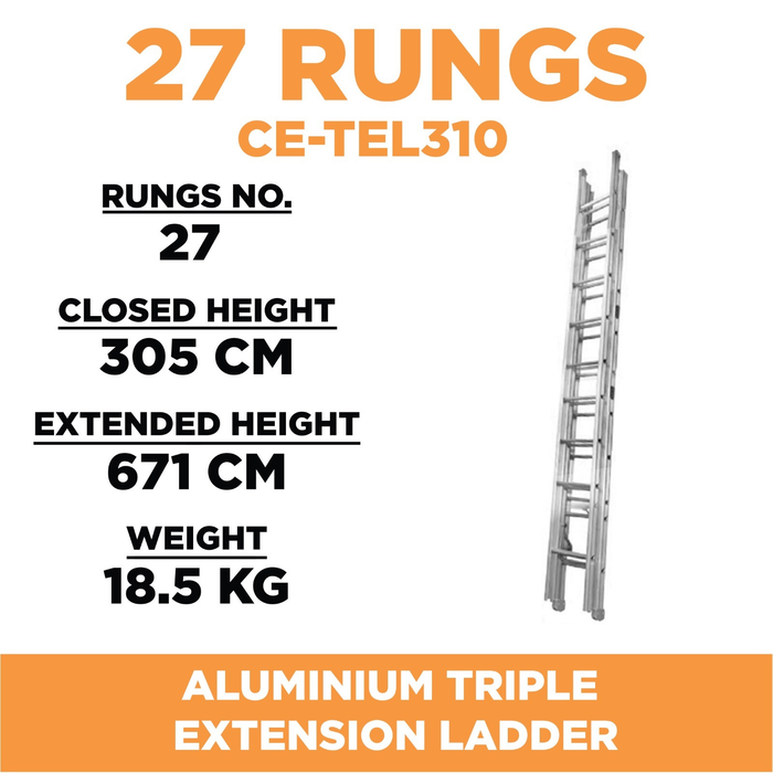 ✨READY STOCK✨Aluclass Triple Extension Ladder (10 Steps) AL-CE-TEL310 ALUCLASS