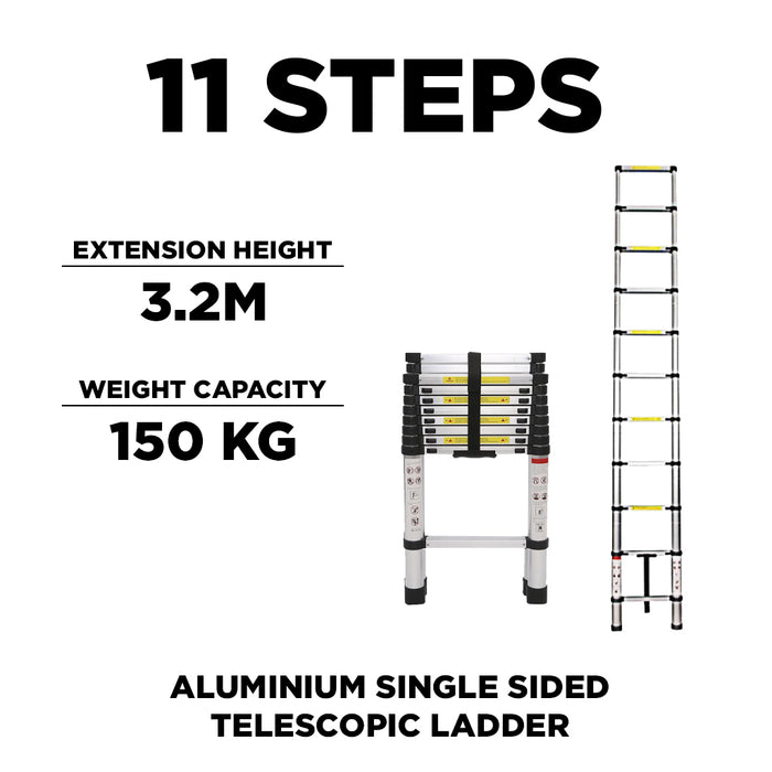 Aluminium Telescopic Ladder Heavy Duty Foldable Ladder Single Folding Extendable Pole Ladder AL-SINGLE-SIDED EXT(3.2M)