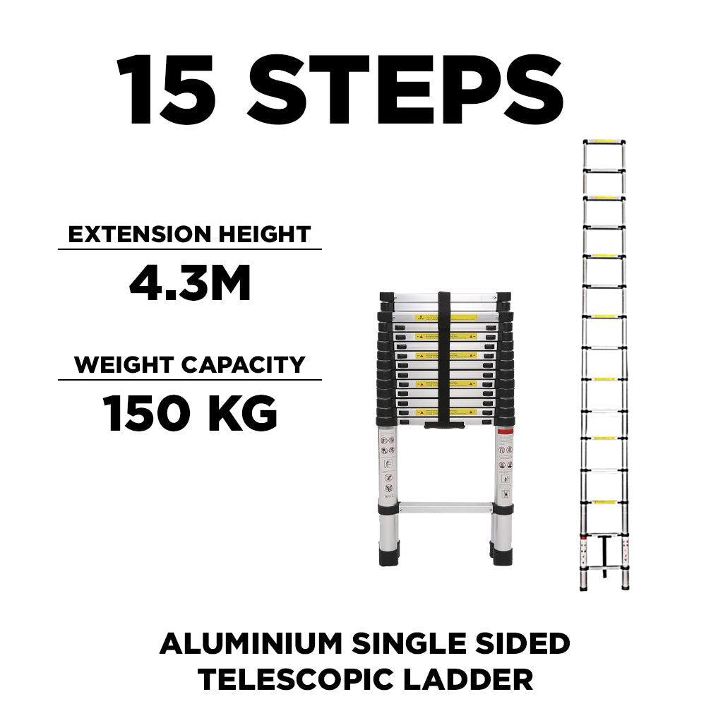 Aluminium Telescopic Ladder Heavy Duty Foldable Ladder Single Folding ...