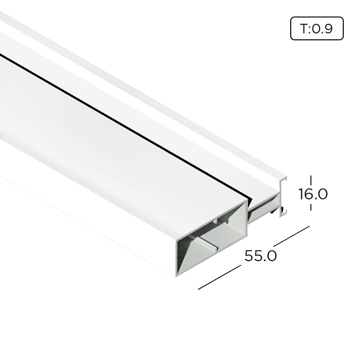 Aluminium Extrusion AM Kitchen Cabinet/ Wardrobe Carcass Front Profile (Two Side Adjustable Shelf) Thickness 0.90mm AM1001-D ALUCLASS - ALUCLASS MY