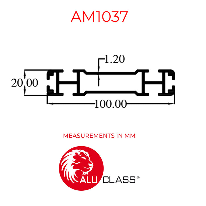 Aluminium Eco Cabinet Profile AM1037 ALUCLASS - ALUCLASS MY