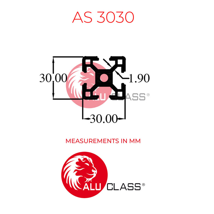 Automation System Profile Aluclass YE-AS3030-2000MM - ALUCLASS MY