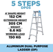 Aluminium 5 Steps Dual Purpose Ladder ALUCLASS (DP05) - ALUCLASS MY