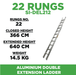 Aluminium Double Extension Ladder SI-DEL212 ALUCLASS - ALUCLASS MY