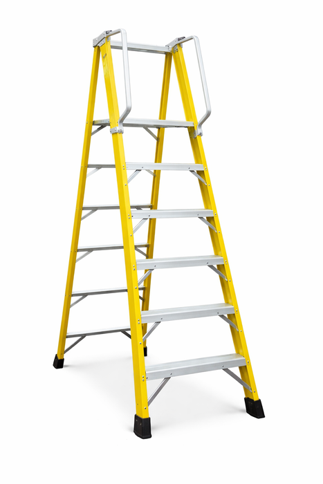 ✨READY STOCK✨Aluclass Handrail Fibreglass FRP Platform Ladder (6 Steps Double Side) AL-FGL258-6S ALUCLASS