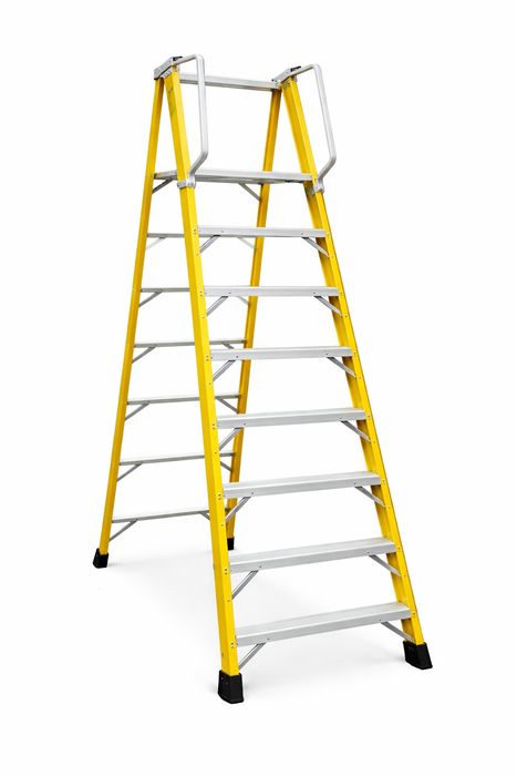 ✨READY STOCK✨Aluclass Handrail Fibreglass FRP Platform Ladder (8 Steps Double Side) AL-FGL258-8S ALUCLASS