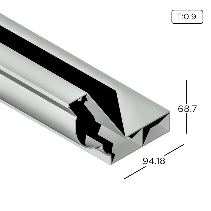 Aluminium Extrusion Kitchen Cabinet/ Wardrobe MYE Classic Top Panel Profile Thickness 0.90mm MYJJ0019 ALUCLASS (Euro Classic 5G Door)