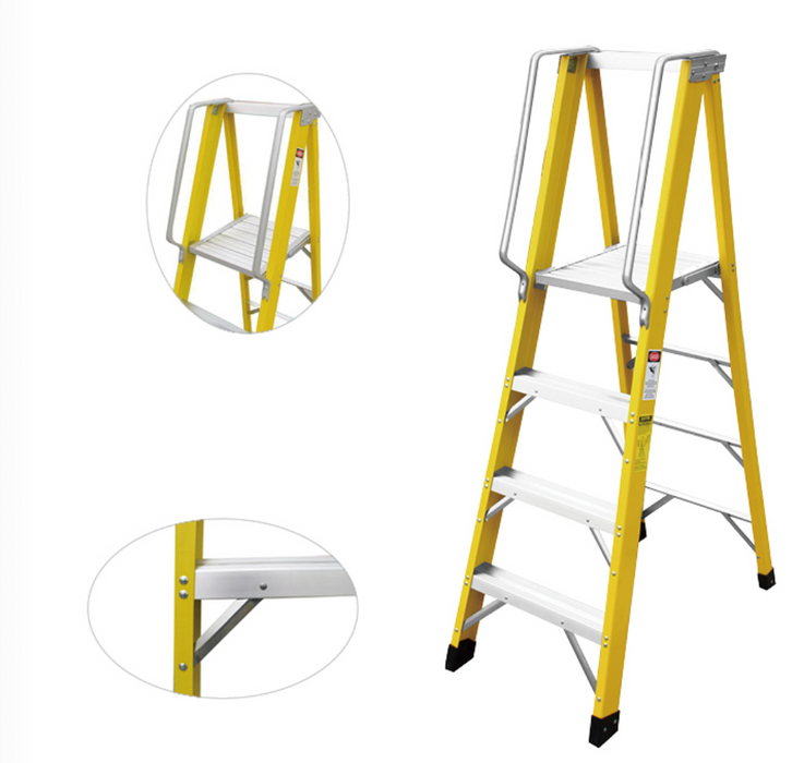✨READY STOCK✨Aluclass Handrail Fibreglass FRP Platform Ladder (6 Steps Double Side) AL-FGL258-6S ALUCLASS