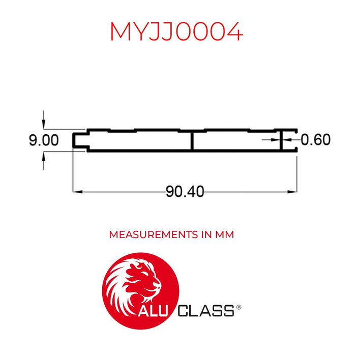 Aluminium Extrusion Kitchen Cabinet/ Wardrobe MYE Classic Front Panel Profile Thickness 0.60mm MYJJ0004 ALUCLASS (Euro Classic 5G Door)