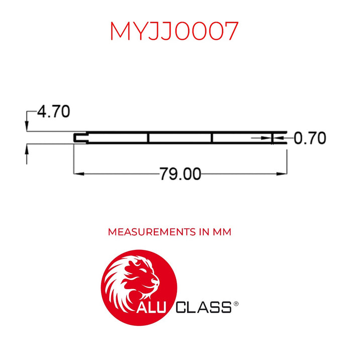Aluminium Extrusion Kitchen Cabinet/ Wardrobe MYE Classic Back Panel Profile Thickness 0.70mm MYJJ0007 ALUCLASS (Euro Classic 5G Door)