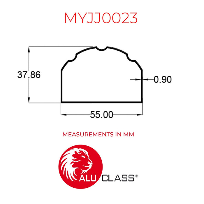 Aluminium Extrusion Kitchen Cabinet/ Wardrobe MYE Classic Front Panel Deco Profile Thickness 0.90mm MYJJ0023 ALUCLASS (Euro Classic 5G Door)