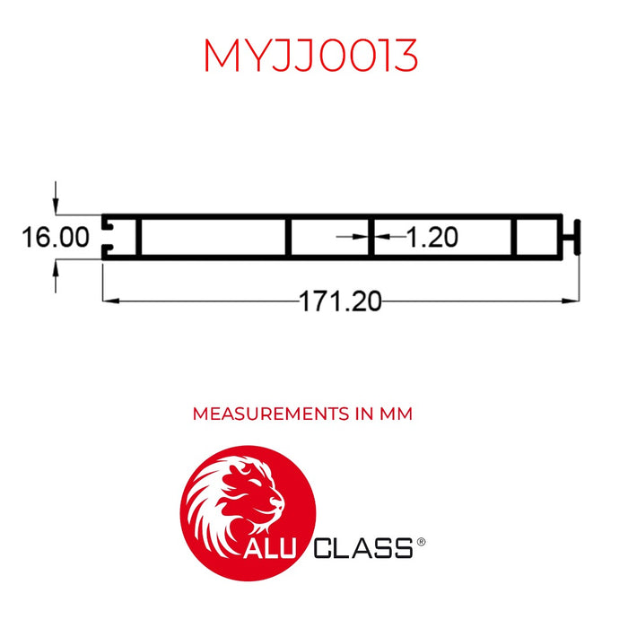 Aluminium Extrusion Kitchen Cabinet/ Wardrobe MYE Classic Base Panel Profile Thickness 1.20mm MYJJ0013 ALUCLASS (Euro Classic 5G Door)
