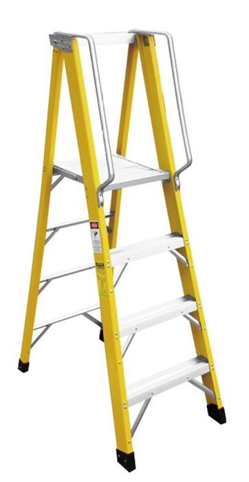 ✨READY STOCK✨Aluclass Handrail Fibreglass Platform Ladder (4 Steps Double Side) AL-FGL258-4S ALUCLASS