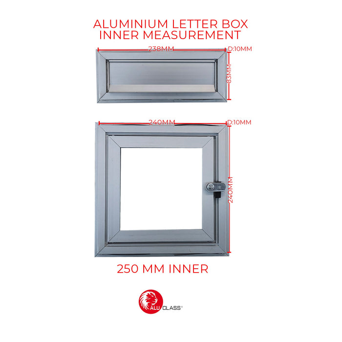 ⚡READY STOCK⚡ Aluminium Letter Box/ Peti Surat Aluminium (Head & Tail Panel Set) ALUCLASS AA-L.BOX(WO LOCK)NA-230X230X95 - ALUCLASS MY