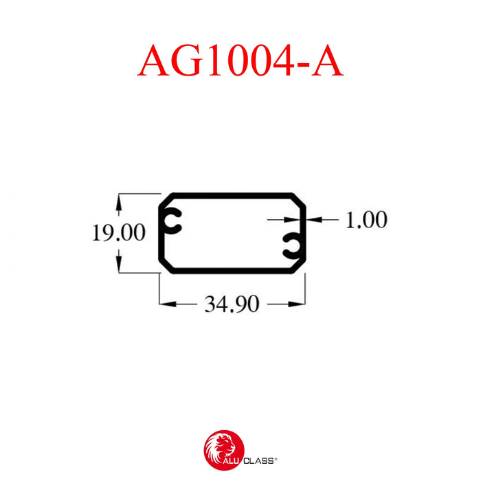 Aluminium Extrusion Air-Con Grill Profile Thickness 1.00mm AG1004-A ALUCLASS - ALUCLASS MY