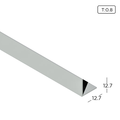 ¹/₂" x ¹/₂" Aluminium Extrusion Equal Angle Profile Thickness 0.80mmm AN0404 ALUCLASS - ALUCLASS MY