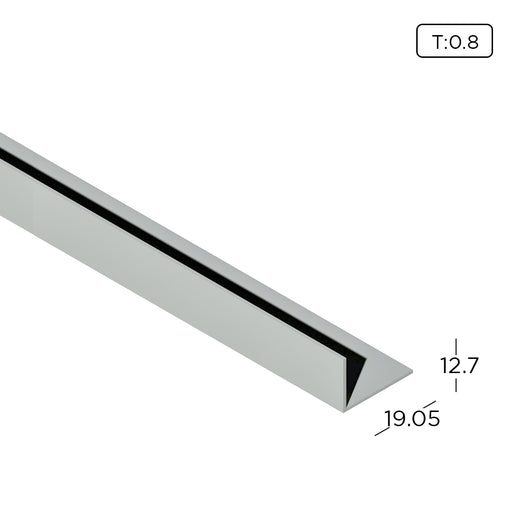 0.5" x 0.75" Aluminium Unequal Angle AN0406 Aluminium Extrusion Profiles ALUCLASS - ALUCLASS MY