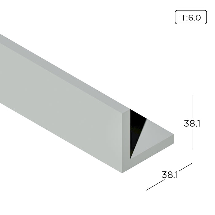 1.5" x 1.5" Aluminium Extrusion Equal Angle Profile Thickness 6.00mm AN1212-5 ALUCLASS - ALUCLASS MY