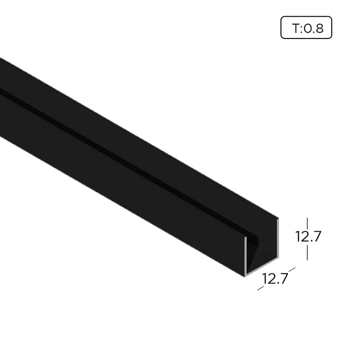 0.5" x 0.5" Aluminium Extrusion U-Channel Profile Thickness 0.80mm CH0404 ALUCLASS - ALUCLASS MY