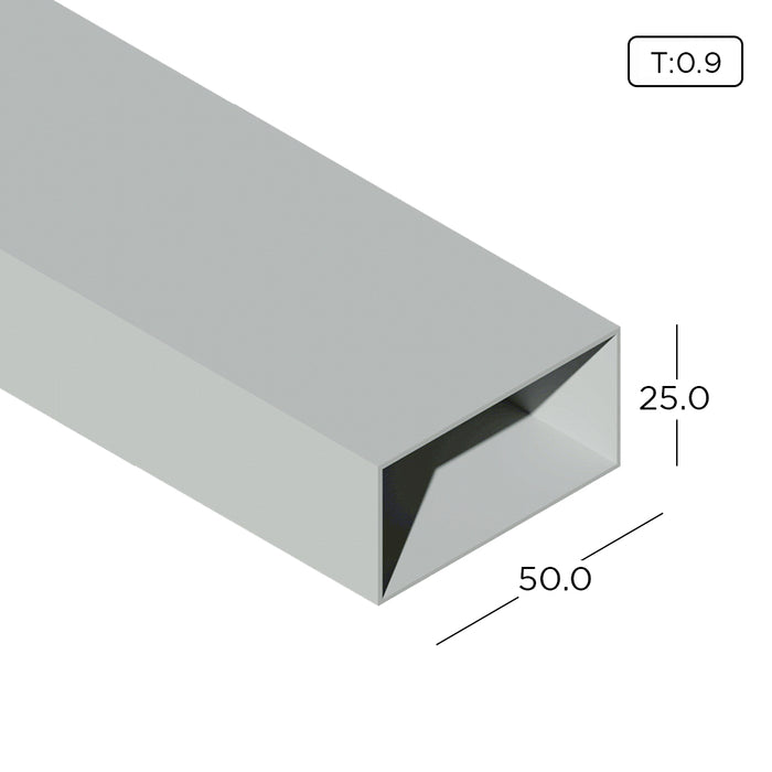 1" x 2" Aluminium Extrusion Rectangular Hollow Profile Thickness 0.90mm HB0816-1 ALUCLASS - ALUCLASS MY