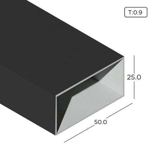 1" x 2" Aluminium Extrusion Rectangular Hollow Profile Thickness 0.90mm HB0816-1 ALUCLASS - ALUCLASS MY