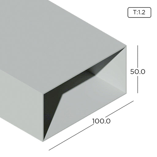 1" x 2" Aluminium Extrusion Rectangle Hollow Profile Thickness 1.20mm HB1632 ALUCLASS - ALUCLASS MY