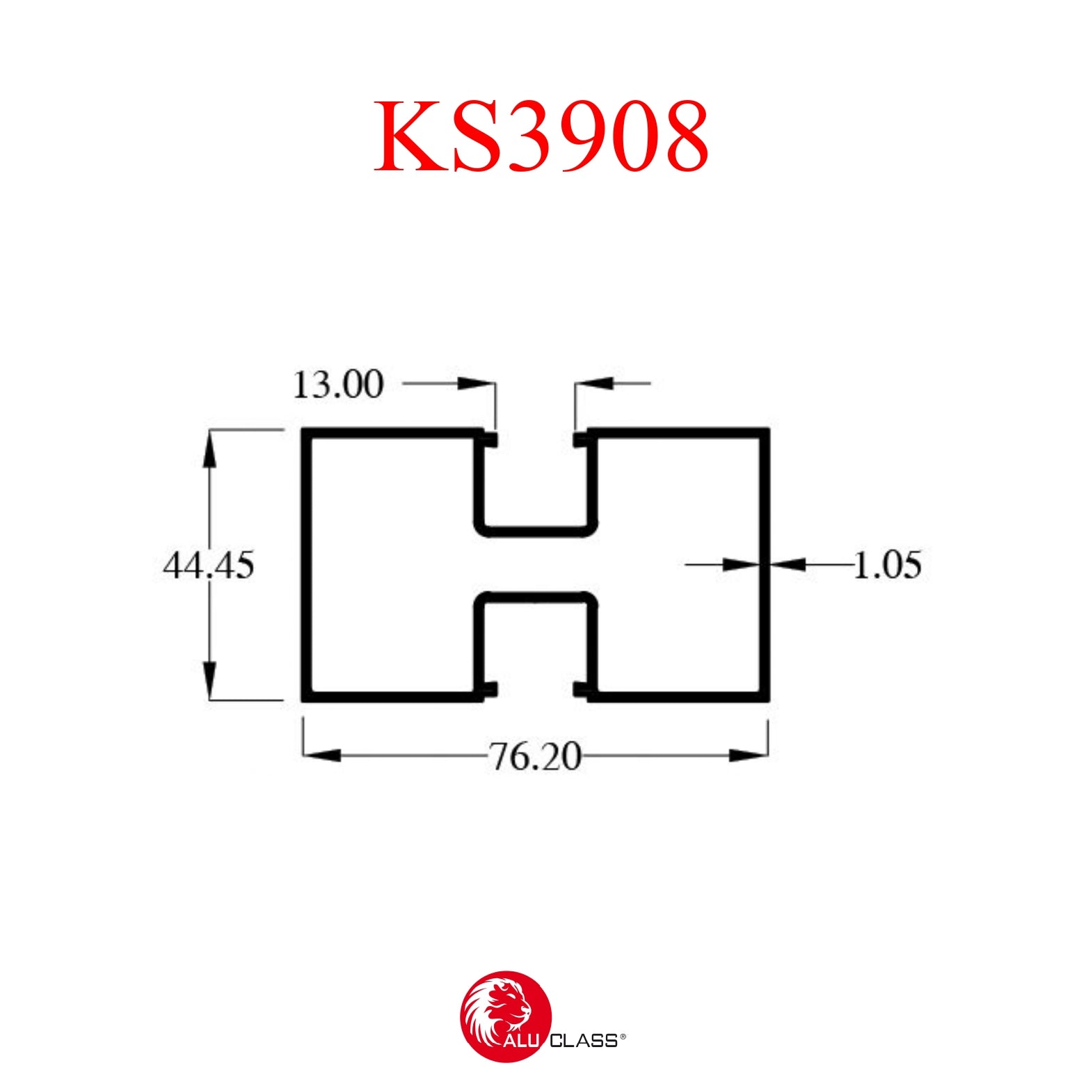 Aluminium Extrusion Shopfront Window Profile Thickness 1.05mm KS3908 A ...