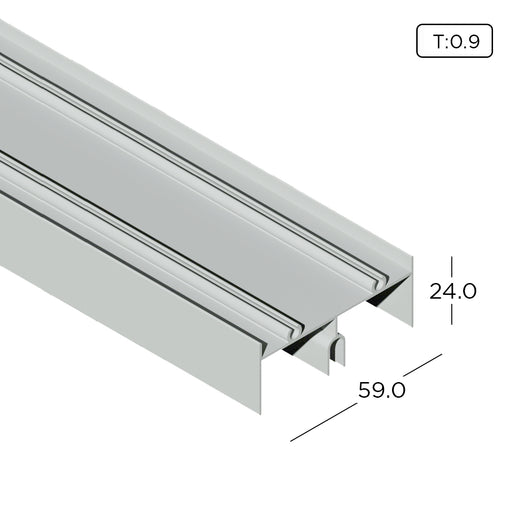 Aluminium Extrusion Outer Top (Sliding Window Economy) Profile Thickness 0.90mm KW1501-4 ALUCLASS - ALUCLASS MY