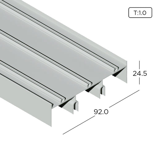Aluminium Extrusion 3T Top Track (Economy Sliding Window) Profile Thickness 1.00mm KW1501-A ALUCLASS - ALUCLASS MY