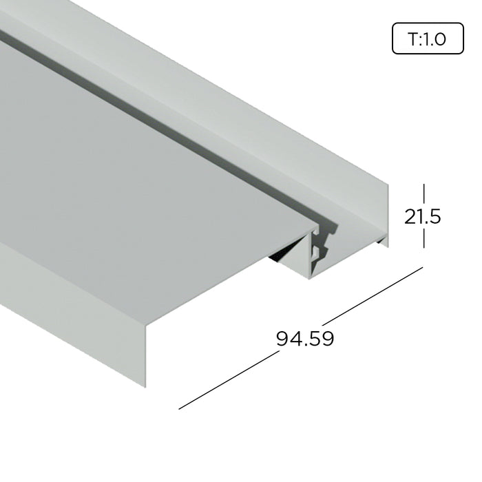 Aluminium Extrusion Outer Track (Sliding Window Economy) Profile Thickness 1.00mm KW1503-A ALUCLASS - ALUCLASS MY
