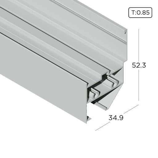 Aluminium Extrusion Inner Frame (Economy Casement Window) Profile Thickness 0.85mm KW4106 ALUCLASS - ALUCLASS MY