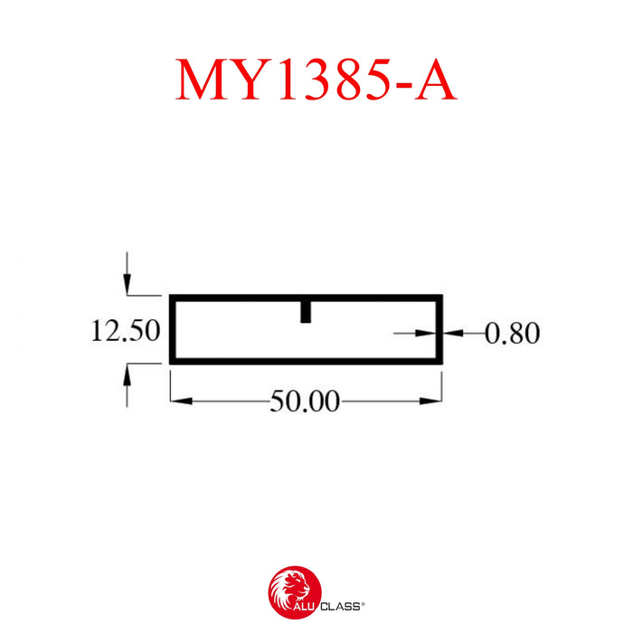 Aluminium Extrusion Sub-Frame Profile Thickness 0.80mm MY1385-A ALUCLASS - ALUCLASS MY