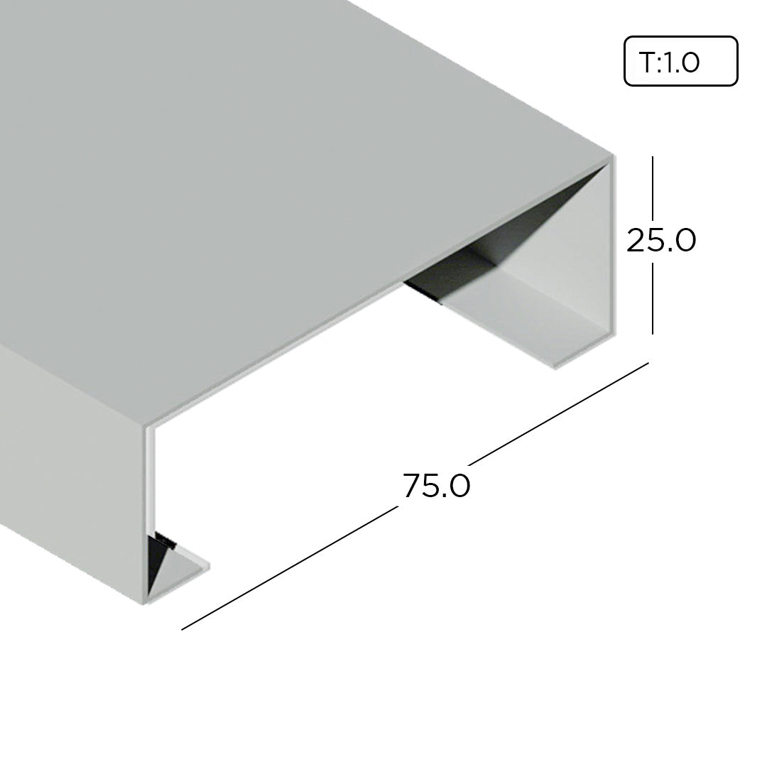 Aluminium Extrusion Open Back Frame Profile Thickness 1.00mm OB0824-1 ...