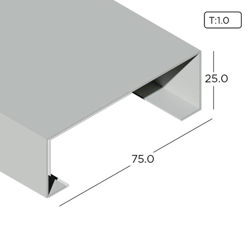 Aluminium Extrusion Open Back Profile Thickness 1.00mm OB0824-1 ALUCLASS - ALUCLASS MY