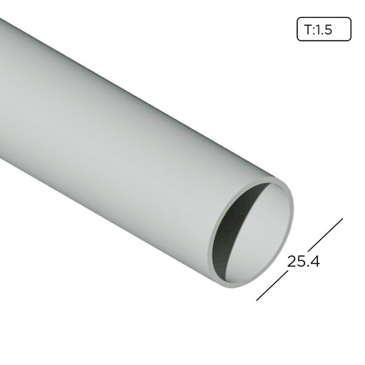Aluminium Extrusion Round Tube Profile Diameter 25.4mm Thickness 1.50mm RO10 ALUCLASS - ALUCLASS MY