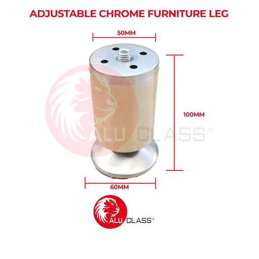 (Bundle of 8) ALUCLASS Adjustable Height Furniture Leg 10cm - ALUCLASS MY