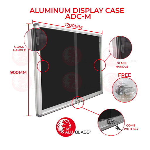 ⚡READY STOCK⚡ Aluminium Display Case With Sliding Tempered Safety Glass ADC-M ALUCLASS ONLINE MY HOME/OFFICE/SCHOOL - ALUCLASS MY
