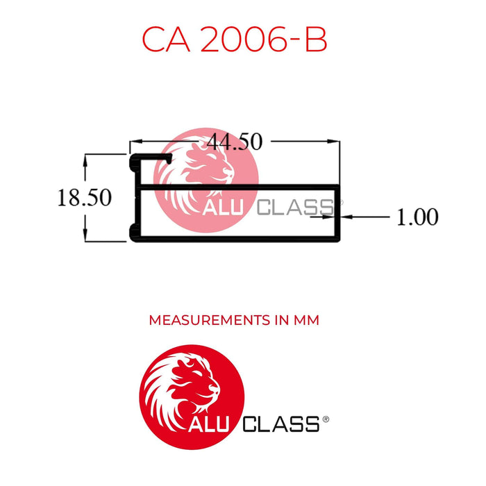 Aluminium Kitchen Cabinet & Wardrobe Profile CA2006-B Aluminium Extrusion Profiles ALUCLASS - ALUCLASS MY