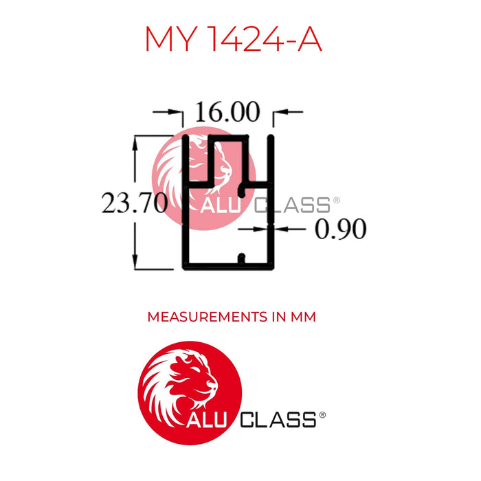 Aluminium Kitchen Cabinet & Wardrobe Profile MY1424-A Aluminium Extrusion Profiles ALUCLASS - ALUCLASS MY