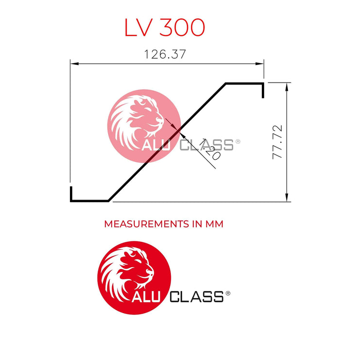 Aluminium Louvre Frame Profile (Big) LV300 Aluminium Extrusion Profiles ALUCLASS - ALUCLASS MY