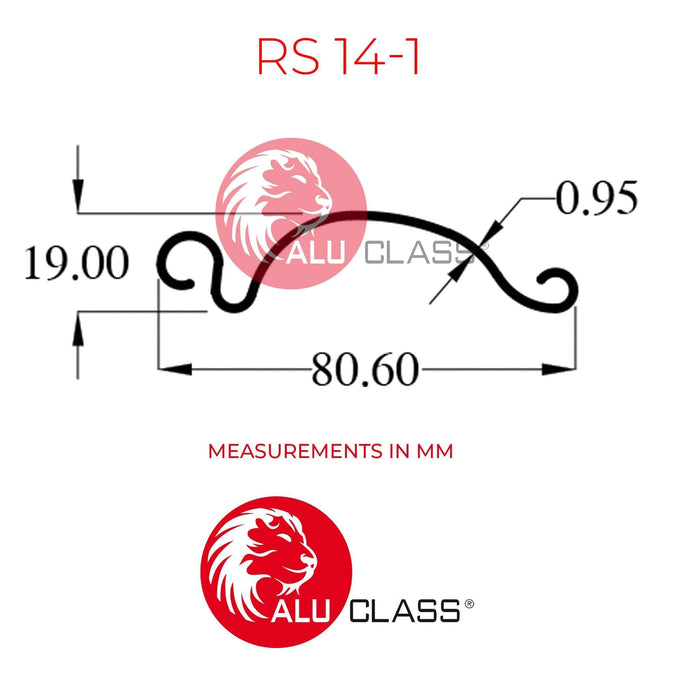Aluminium Roller Shutter Profile 0.95mm RS14-1 Aluminium Extrusion Profiles ALUCLASS - ALUCLASS MY
