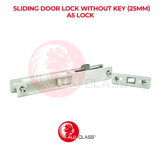 Aluminium Sliding Door A5 Lockset Without Key - 25mm ALUCLASS (AA-LK-A5 (White)) - ALUCLASS MY