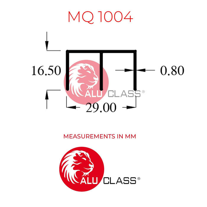 Aluminum Insect Screen Frame Profile MQ1004 Aluminium Extrusion Profiles ALUCLASS - ALUCLASS MY