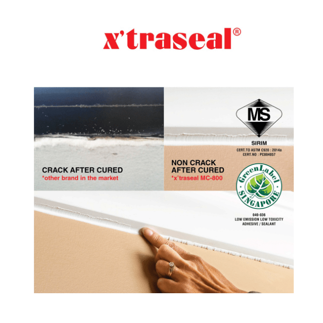 Xtraseal MC-800 Acrylic Latex Sealant 480g ALUCLASS (AA-SL-MC-800(WHITE)) - ALUCLASS MY