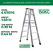 ✨READY STOCK✨ ALUCLASS GENUINE - Heavy Duty Aluminium Welded Ladder (6 Steps Double Sided) AL-6SDWL - ALUCLASS MY
